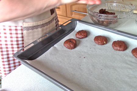 Постное (вегетарианское) шоколадное печенье с орехами: шаг 6