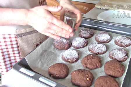 Постное (вегетарианское) шоколадное печенье с орехами: шаг 9