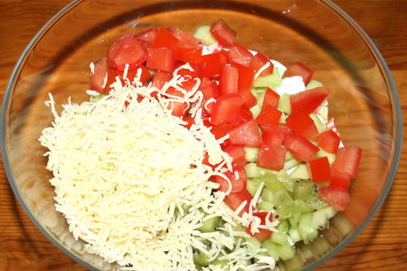 Фруктово-овощной салат с крабовыми палочками в банке #махеевънаприроде: шаг 6