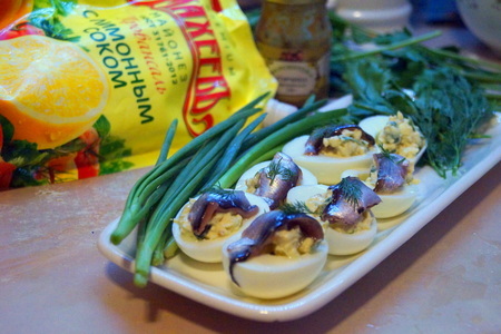 Быстрая закуска для пикника - фаршированные яйца. #махеевънаприроде: шаг 4