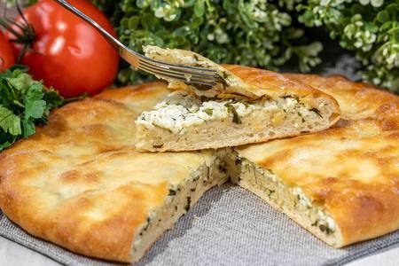Осетинский пирог с рассольным сыром и зеленью на кефире: шаг 9