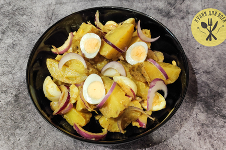 Картофельный салат с перепелиными яйцами: шаг 3