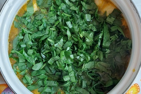 Зелёные щи с куриными фрикадельками #литкухня #кулинар: шаг 10