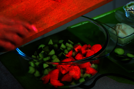 Закусочный овощной салат с баклажанами и зеленью: фото шаг 2