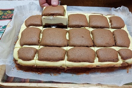 Шоколадно-творожный пирог "подушечки": шаг 10