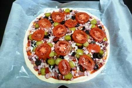 Пицца "солянка" на сметанном тесте: шаг 7