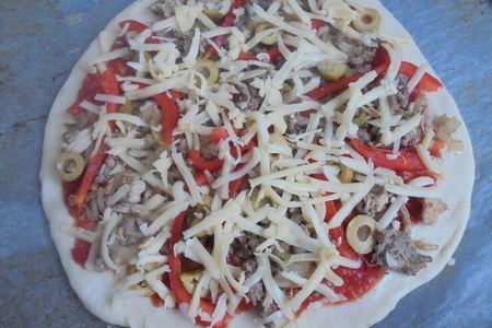 Пицца с двумя видами мяса: шаг 6