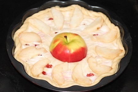 Пирог с творожной начинкой и фруктами #денькнигодарения: шаг 15