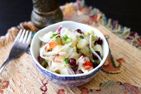 Деревенский салат с домашними соленьями  #постныйстол: шаг 5
