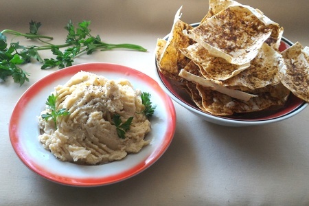 Хумус из гороха с пряными чипсами из лаваша #постныйстол: шаг 9