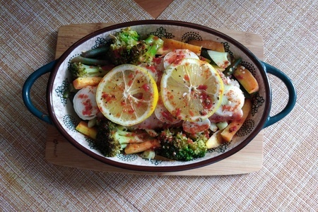 Запечённые овощи с морским окунем #постныйстол: шаг 4
