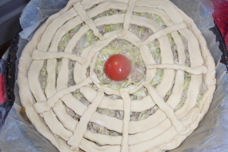 Пикантный пирог с курицей и кабачками с маринадом махеевъ #махеевъ: шаг 9