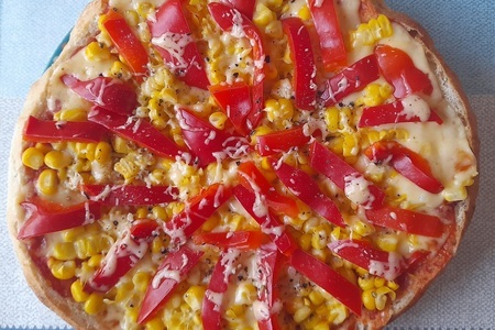 Из лаваша "пицца" с кукурузой, перцем и кетчупом "махеевъ"#махеевъ: шаг 11