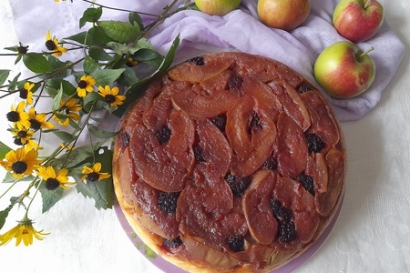 Дрожжевой пирог с яблоками и ежевикой: шаг 19