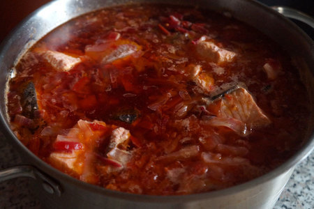 Суп из семги с овощами: шаг 18