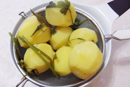 Картофель с шампиньонами под зеленым маслом: шаг 4