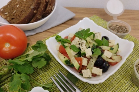 Салат с овощами и тофу с хмели-сунели: шаг 5