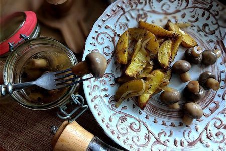 Быстрые маринованные шампиньоны к печёному картофелю: шаг 9
