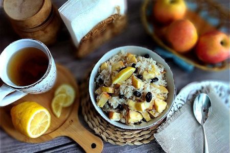 Каша рисовая фруктовая с мёдом и корицей : шаг 7