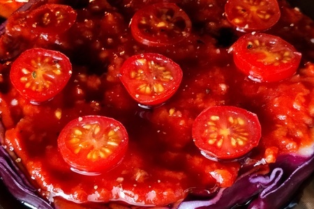 Стейк из краснокочанной капусты с томатоми: шаг 4