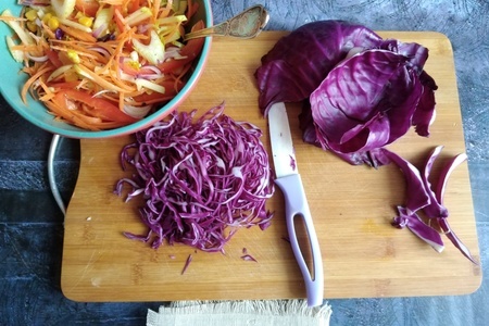 Салат с краснокочанной капустой: шаг 4