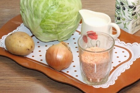 Суп-пюре из чечевицы и капусты: шаг 1