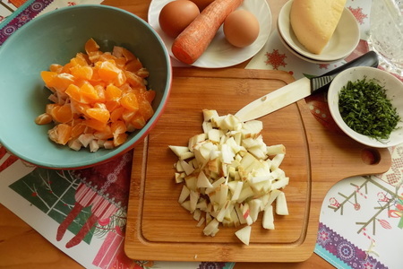 Салат с мандарином "новогодний": шаг 2