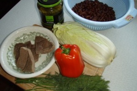 Салат с фасолью и говядиной: шаг 1