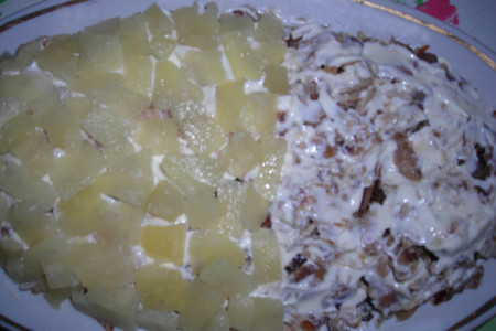 Салат «отличный» с сыром и  ананасами: шаг 6