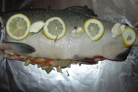 Рыба, запеченная с овoщами и лимоном: шаг 3