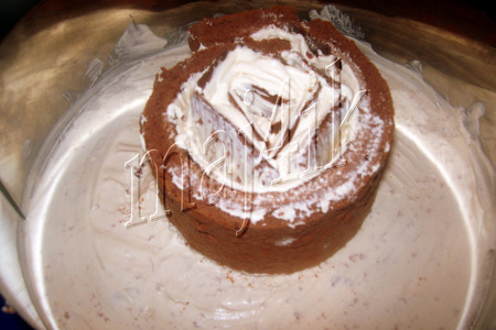 Рождественский торт "лабиринт" (шоколадный с кофейным кремом маскарпоне): шаг 8
