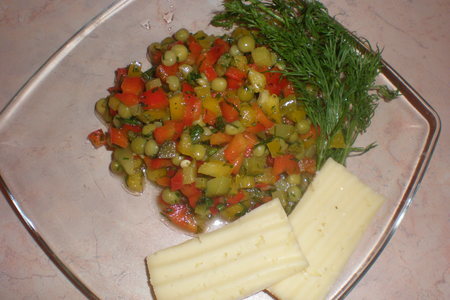 Овощной салат «бисер»: шаг 4