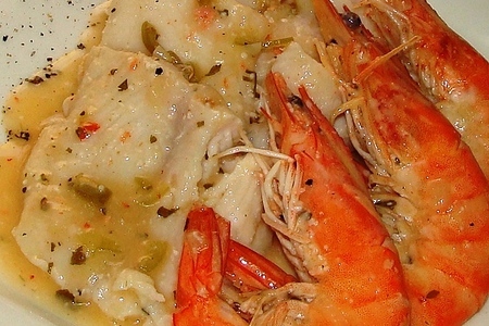 Морской язык с  соусом и креветками....: шаг 4