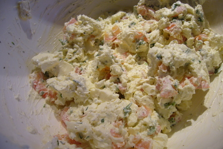 Перцы, запеченные со смесью сыров и зелени: шаг 3