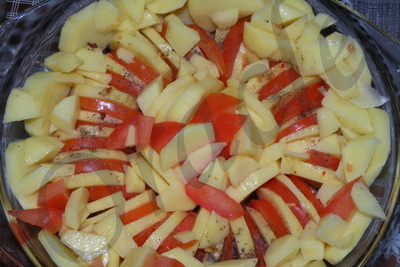 Картофельный рататуй под сыром: шаг 2