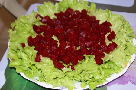 Пряный салат с говядиной, свёклой и грибами: шаг 6