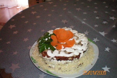 Печёночный торт с грибами.: шаг 1