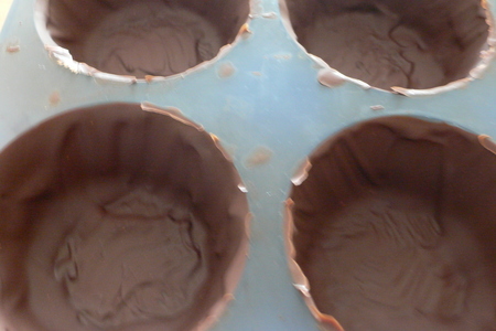 Шоколадные корзиночки с бисквитом и с кремом: шаг 1