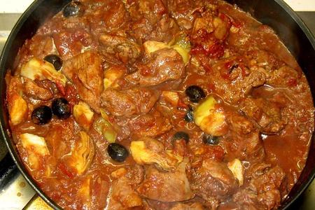Пикантное мясо индейки с артишоками и оливками: шаг 7
