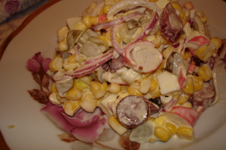 Радужный салатик с кукурузой: шаг 3
