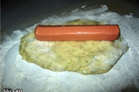 Сосиска в картофельном тесте "пуговка": шаг 1