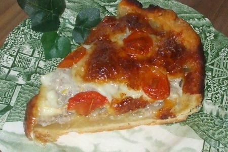 Пирог-пицца  с фаршем, пореем, моцареллой ...: шаг 6