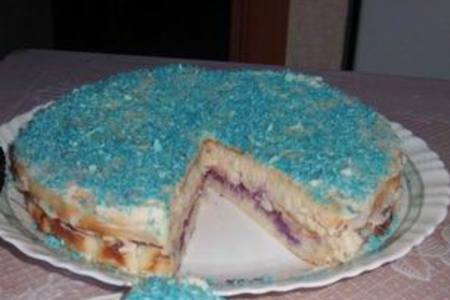 Торт "голубая лагуна" из кокосовой стружки.: шаг 4