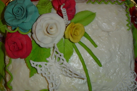 Торт "цветы для мамы": шаг 7