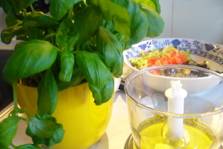 Баклажанная капоната (caponata) с морскими фруктами и базиликовым маслом: шаг 4