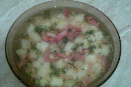 Фото к рецепту: Суп картофельный с кукурузой