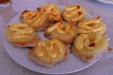 Фото к рецепту: Куриная грудка с ананасом
