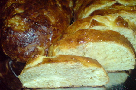 Фото к рецепту: Сдобный и сладкий мятно-апельсиновый хлеб (по  ришару бертине)