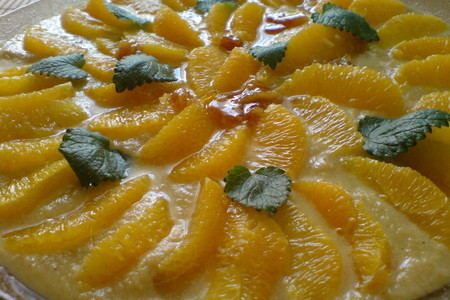 Фото к рецепту: Десертный апельсиновый салат с коричным соусом
