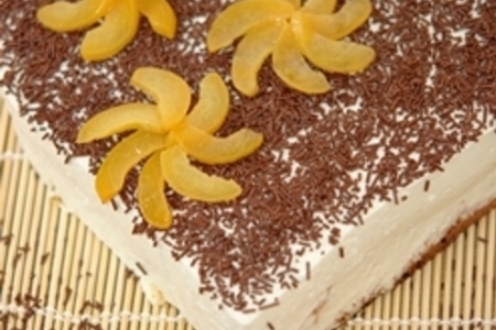 Фото к рецепту: Пирог миндально-творожный с абрикосами